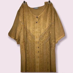 India Boutique Gold BUTTON DOWN DRESS Viscose - Belly Dancing/Costume Piece